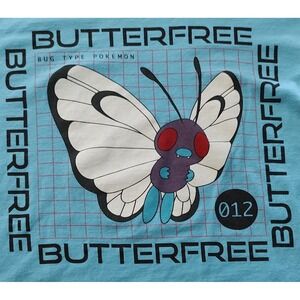Butterfree Pokemon Tee Shirt Mens Size Small Blue Short‎ Sleeve
